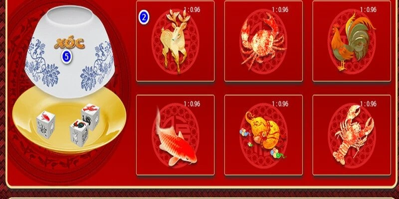 Giao diện Bầu Cua Tôm Cá online tại Nova88 hiển thị biểu tượng rõ ràng, dễ chơi